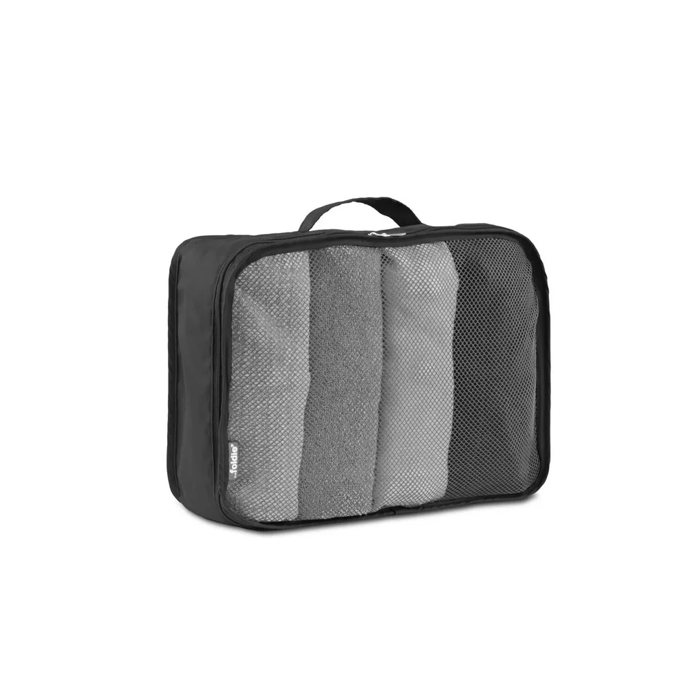 Foldie Black Travel Bag AND Packing Cubes Set NWOT